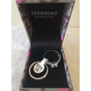 NIB  PEERMONT JEWELS-RING SIZE 10,  Silver White